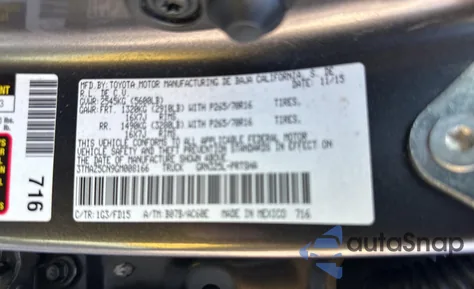 2016 Toyota Tacoma Double Cab from USA, damaged, VIN 3TMAZ5CN9GM008166